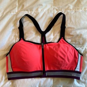 VSX Sport sports bra 36C EUC purple and bright orange coral colors